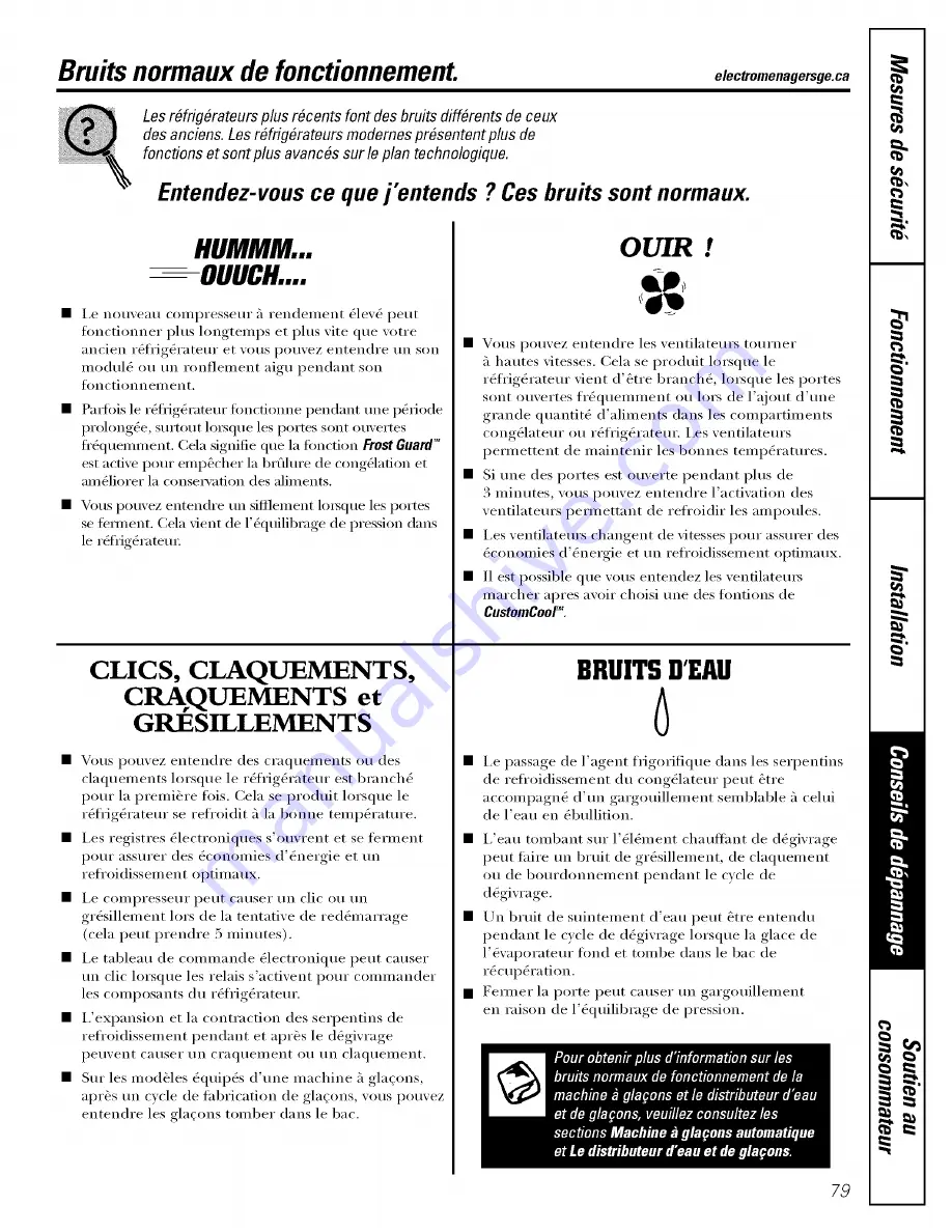 GE PSC23NHPABB and Owner'S Manual And Installation Download Page 79