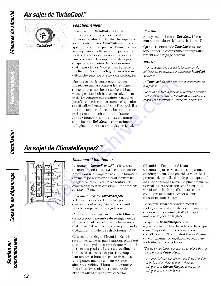 GE PSF26NGPCBB and Owner'S Manual And Installation Download Page 52