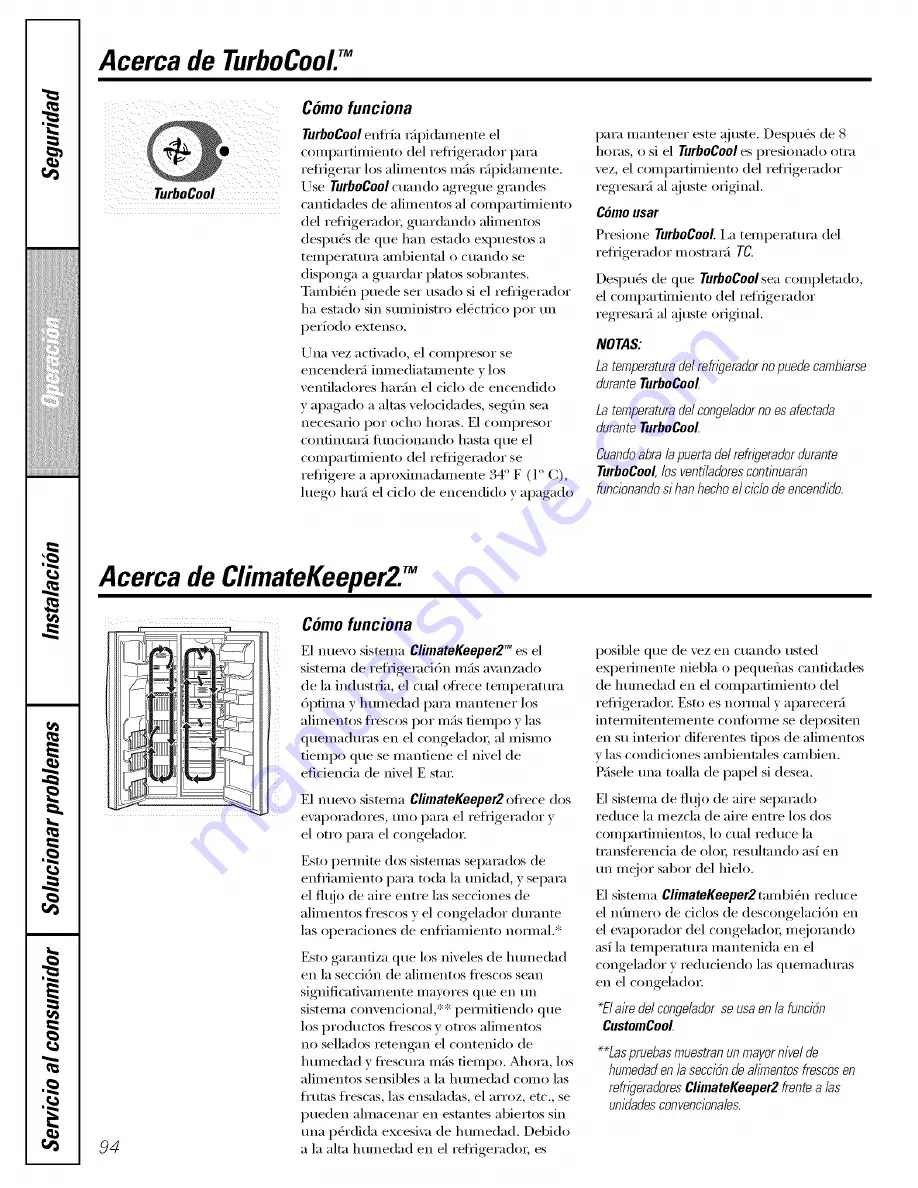 GE PSI23NGPBBB and Owner'S Manual And Installation Download Page 94