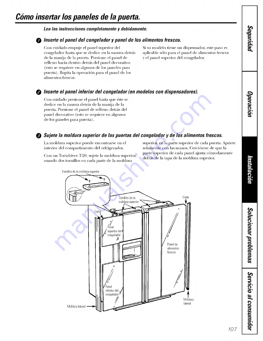 GE PSS26NGSBWW and Owner'S Manual And Installation Download Page 107