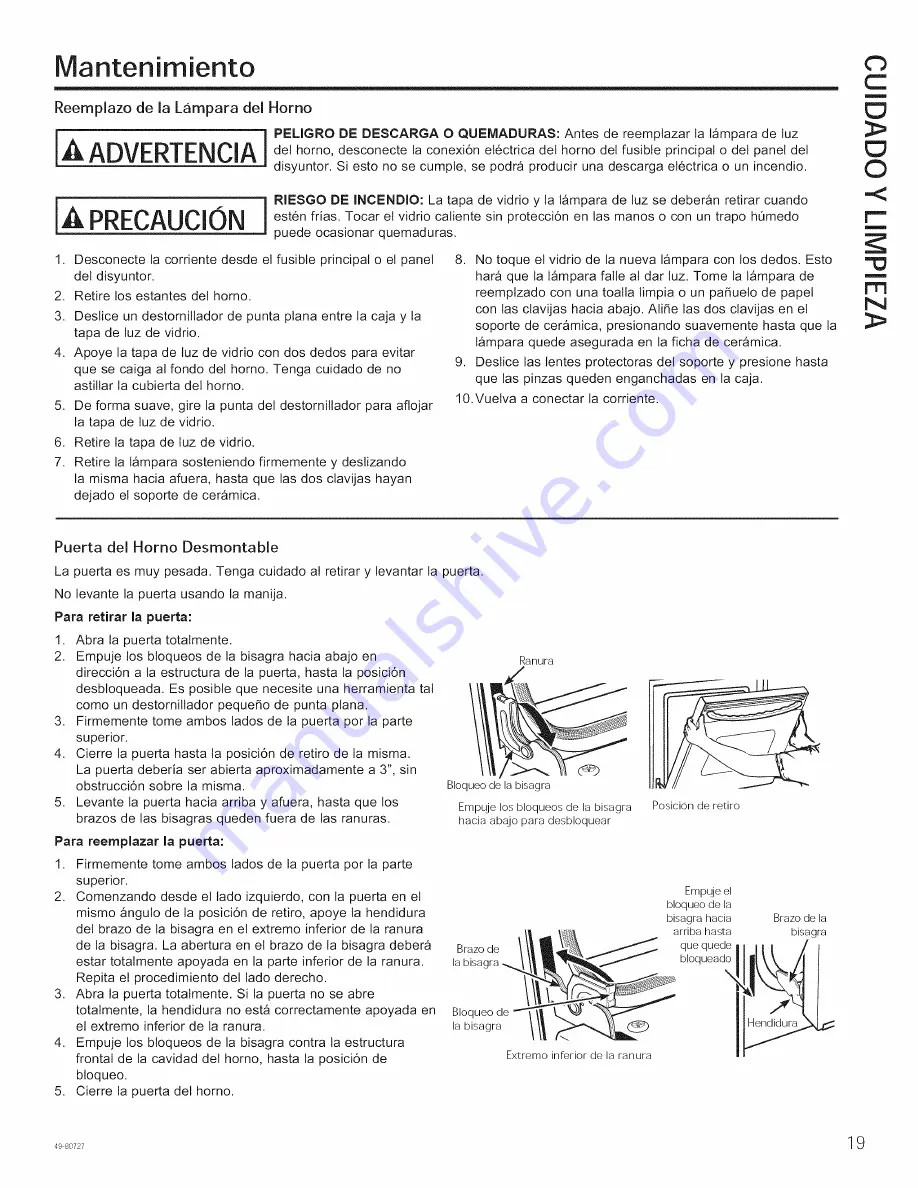 GE PT9050DF1BB Owner'S Manual Download Page 43