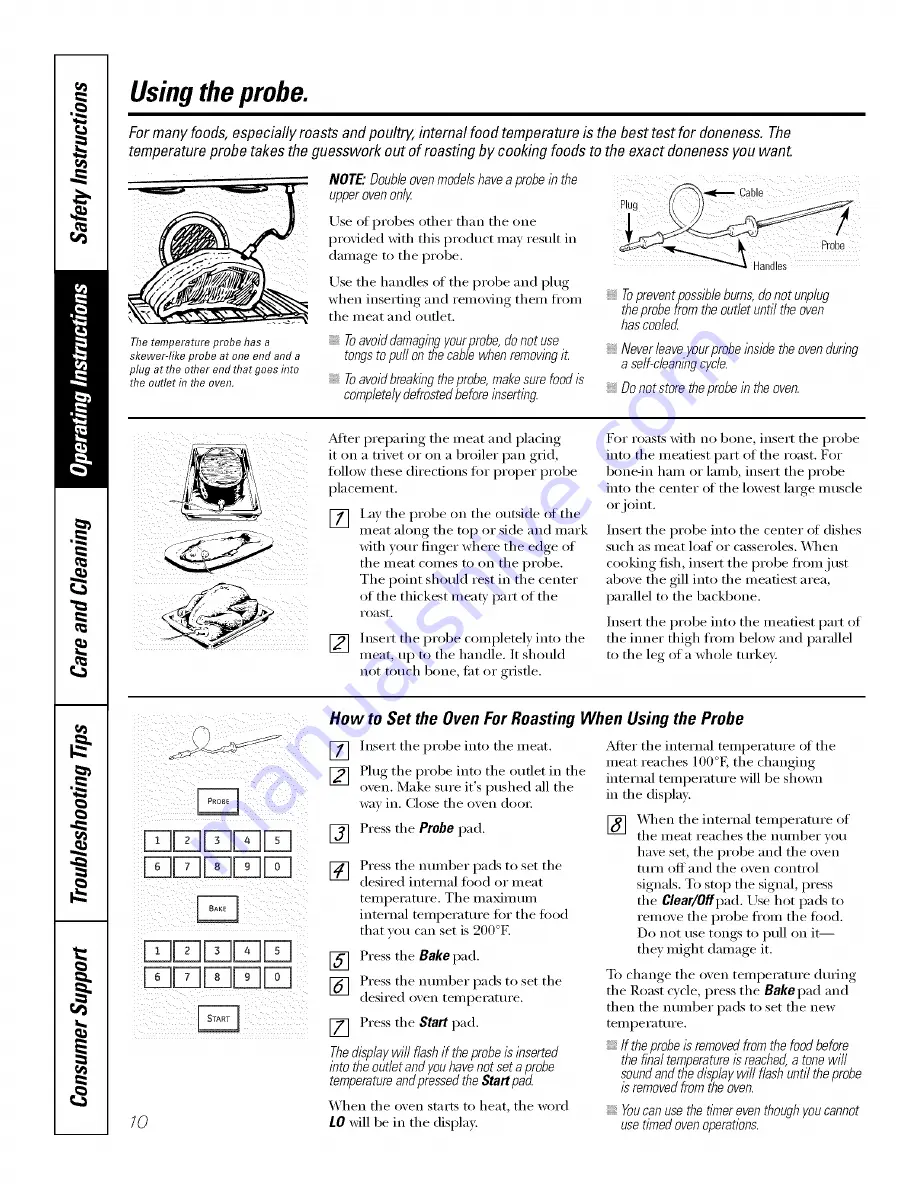 GE PT916SM1SS Owner'S Manual Download Page 10