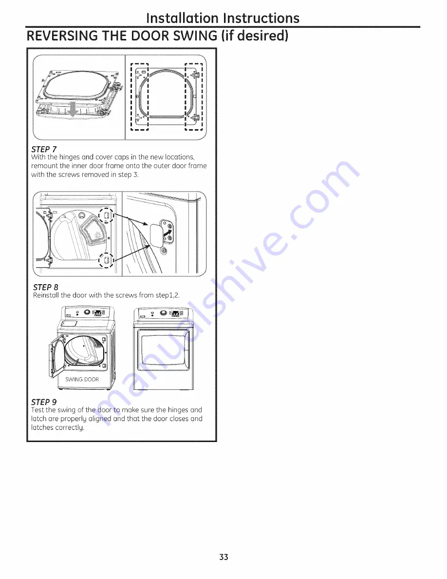 GE PTDS855GM0MS and Owner'S Manual And Installation Instructions Download Page 33