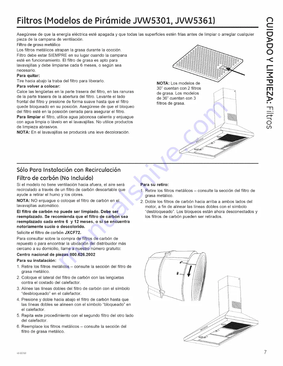 GE PVW7361 Скачать руководство пользователя страница 18