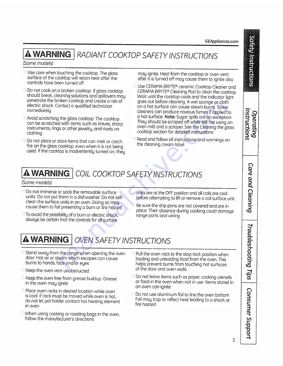 GE QuicksetcIII Owner'S Manual Download Page 5