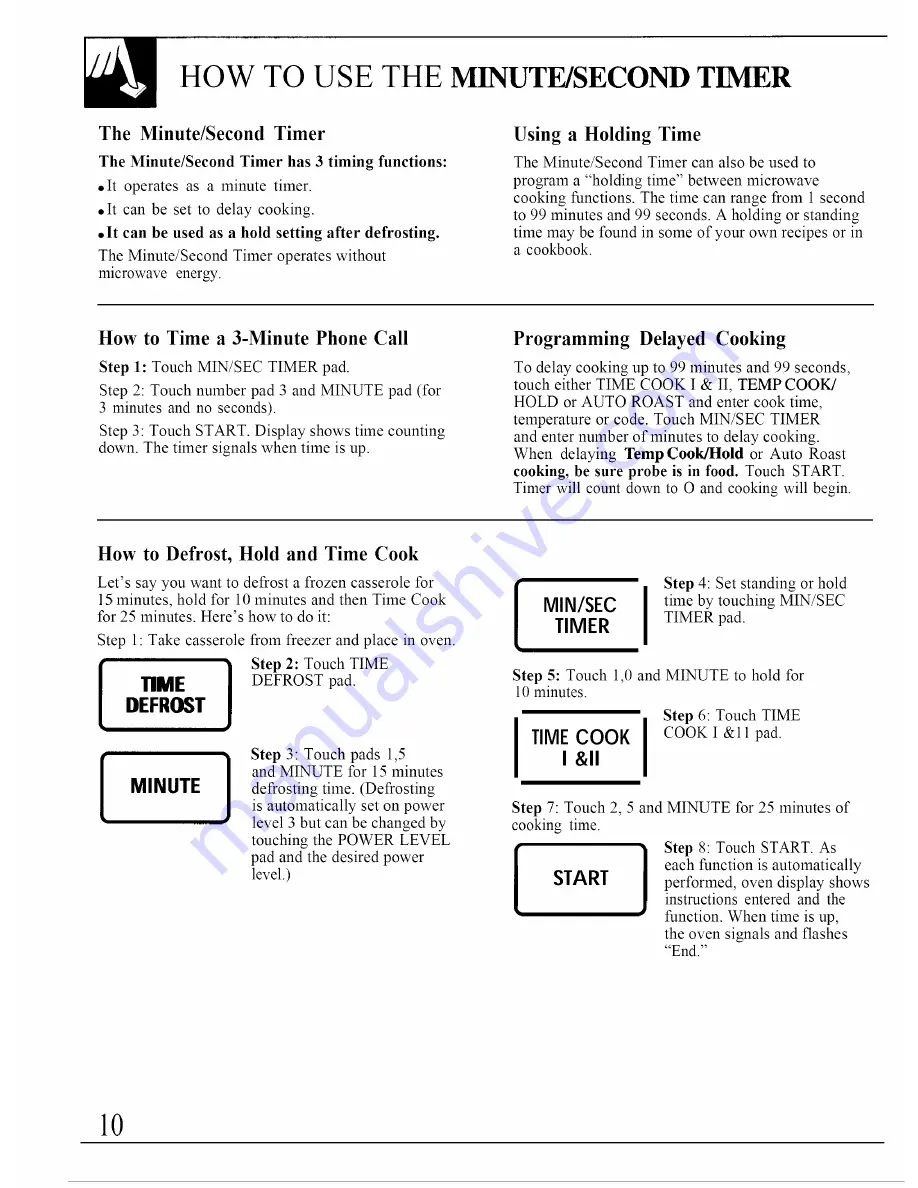 GE Spacemaker JVM140K04 Owner'S Manual Download Page 10