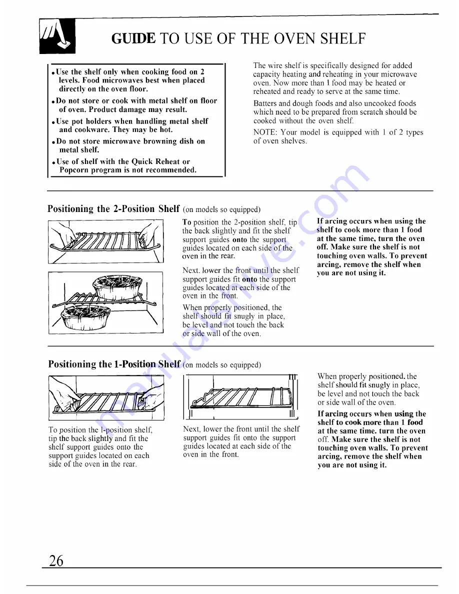 GE Spacemaker JVM140K04 Owner'S Manual Download Page 26