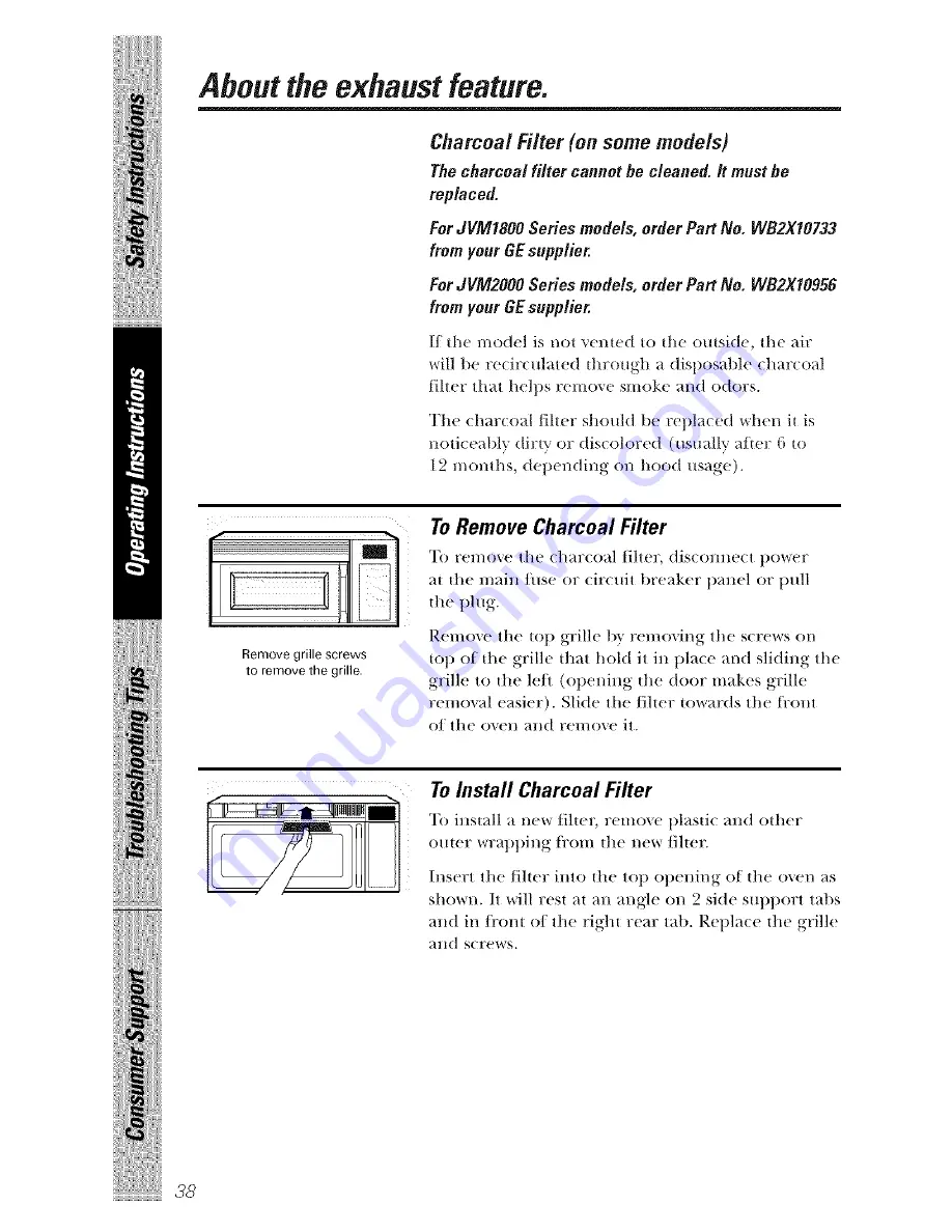 GE Spacemaker JVM1871 Owner'S Manual Download Page 38