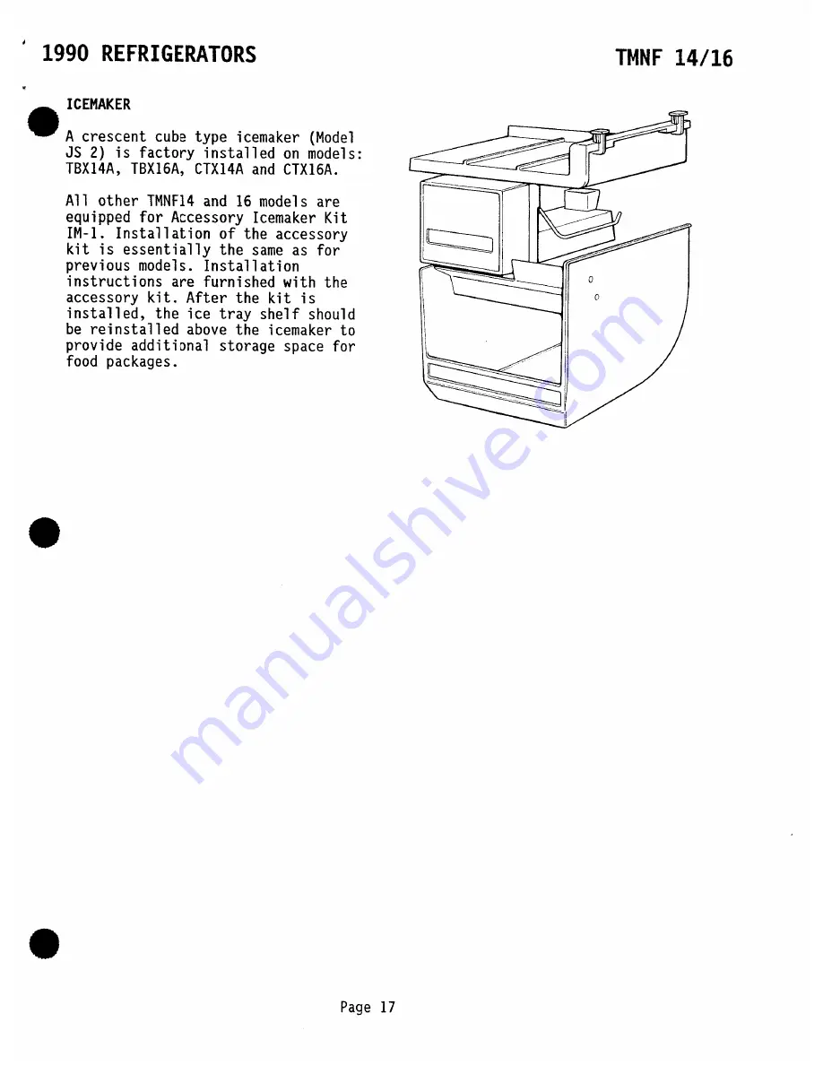 GE TBX14AM Technical Manual Download Page 18