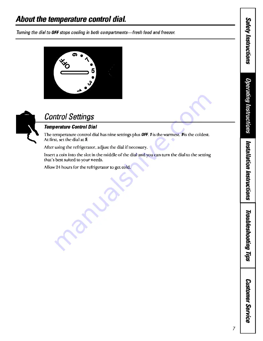 GE TBX18SABKLAA Owner'S Manual Download Page 7