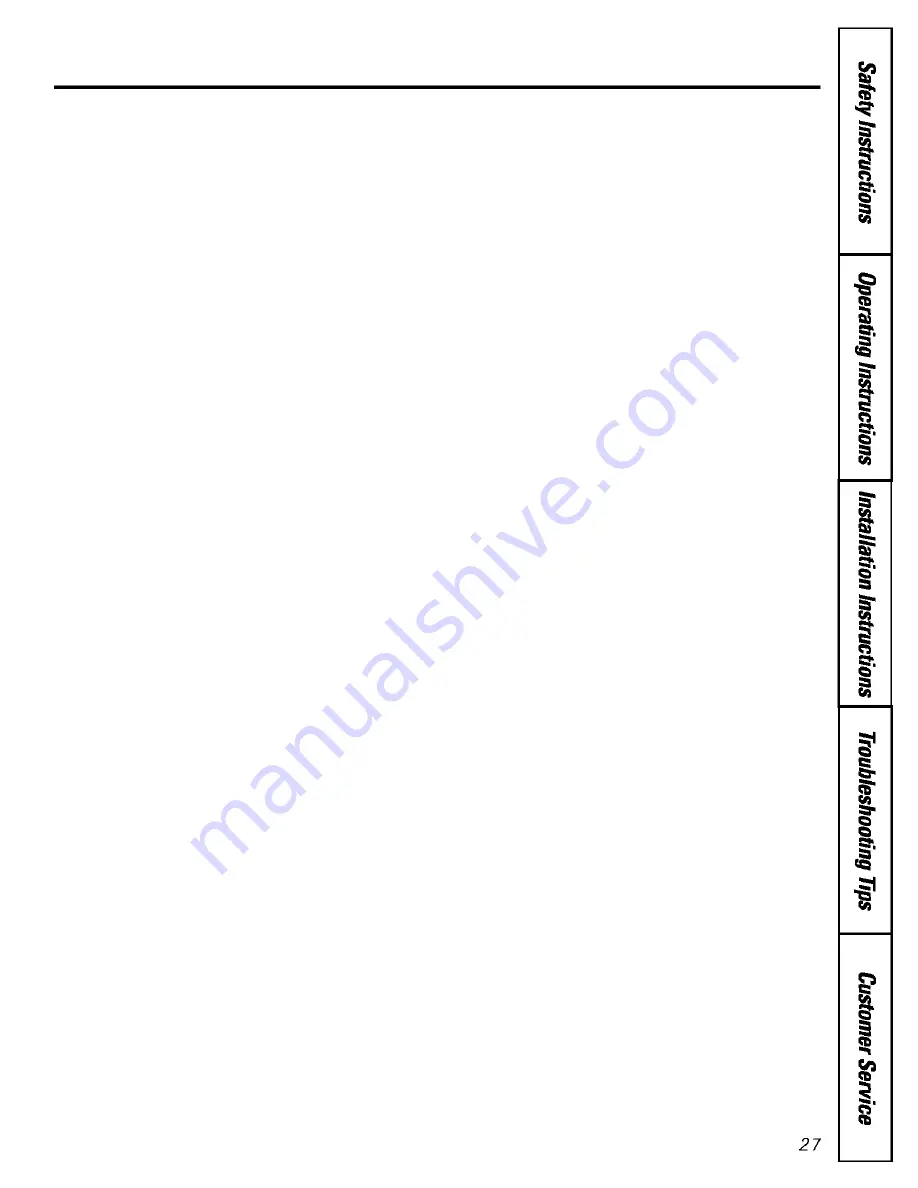 GE TBX18SABKLAA Owner'S Manual Download Page 27