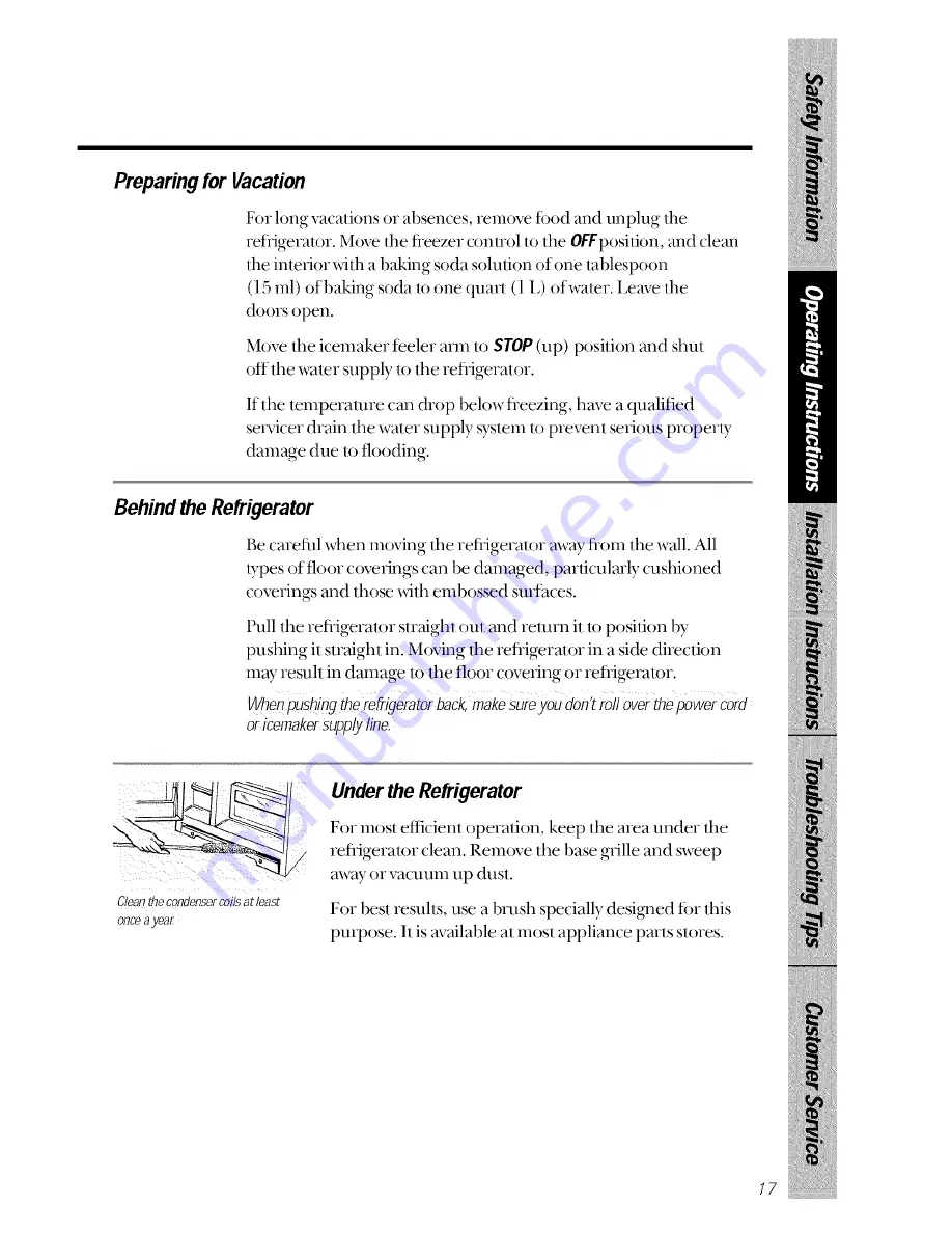 GE TPX21PRXDBB Owner'S Manual Download Page 17