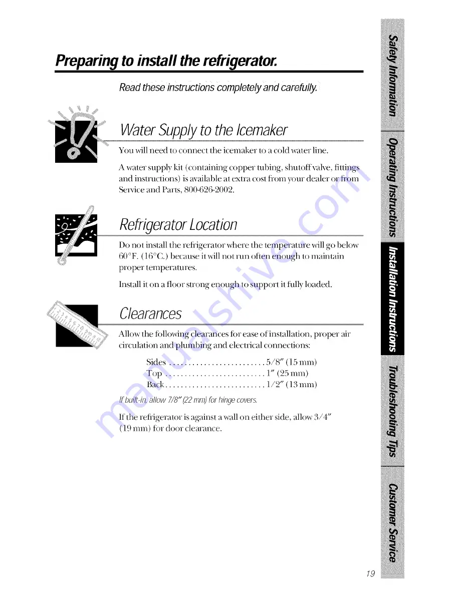 GE TPX21PRXDBB Owner'S Manual Download Page 19