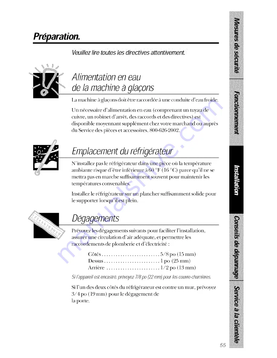 GE TPX21PRXDBB Owner'S Manual Download Page 55