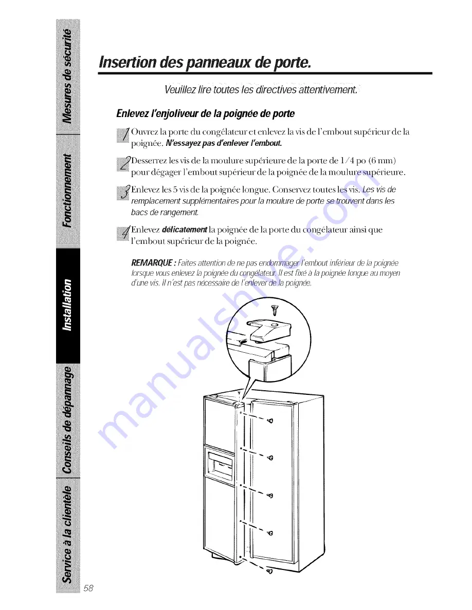 GE TPX21PRXDBB Owner'S Manual Download Page 58