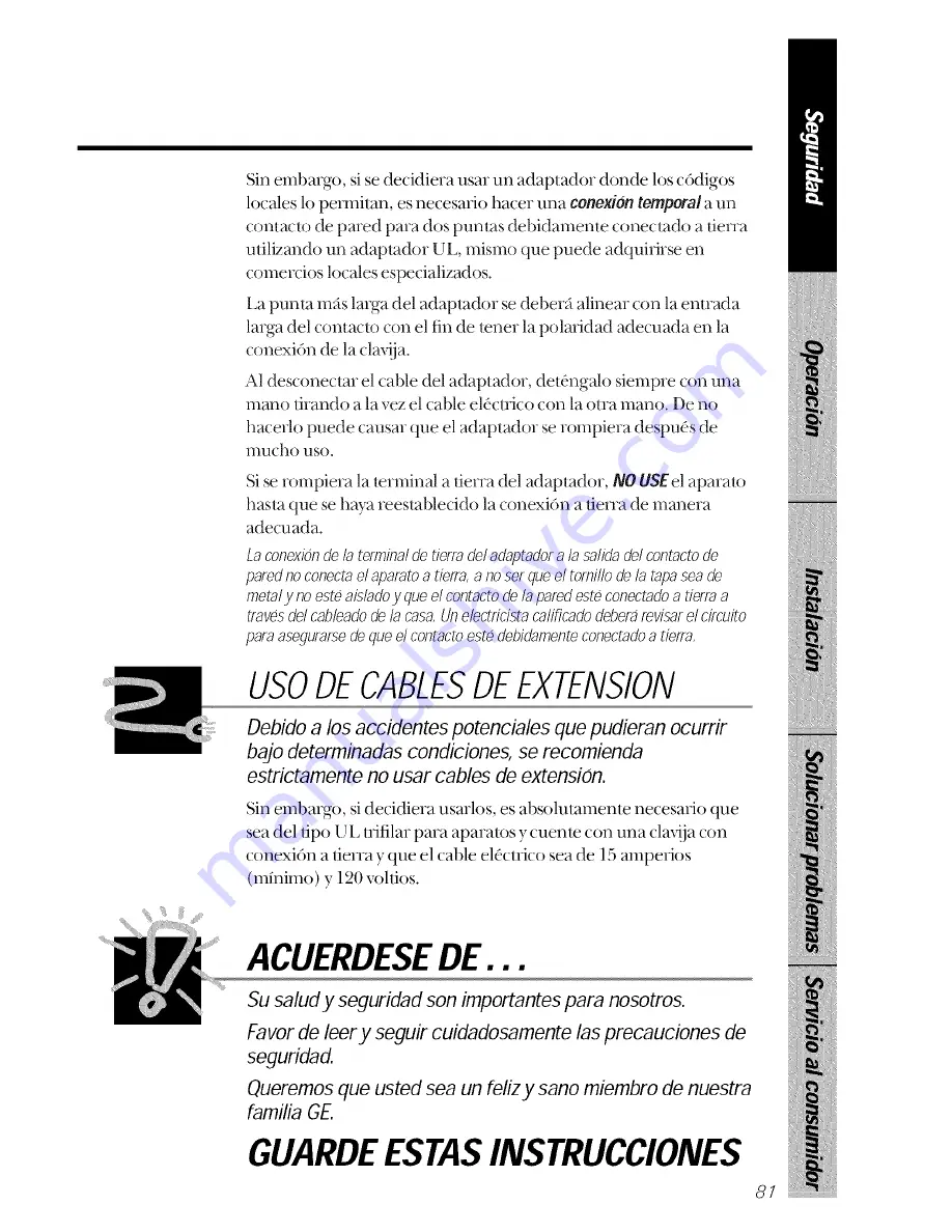 GE TPX21PRXDBB Owner'S Manual Download Page 81