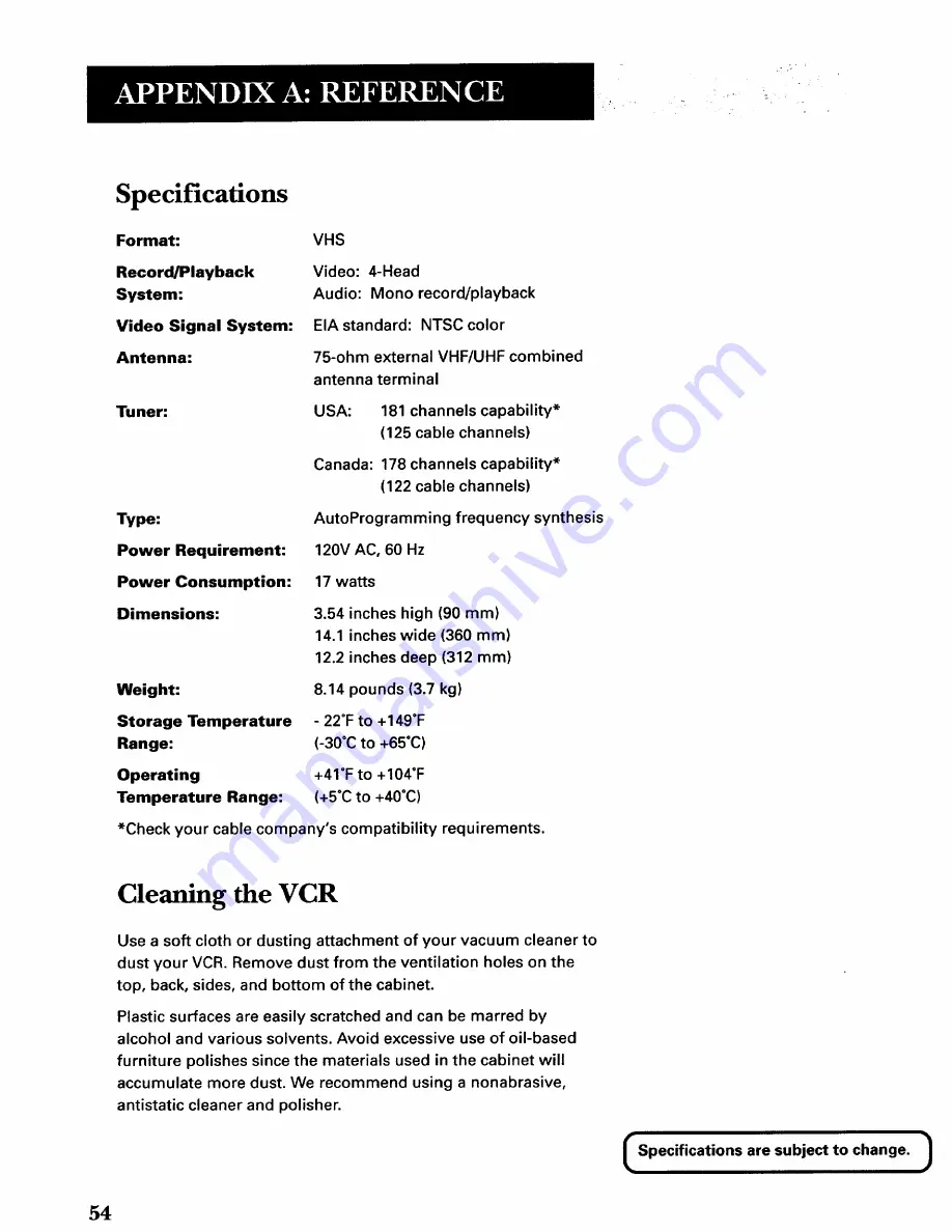 GE VG4040 User Manual Download Page 56