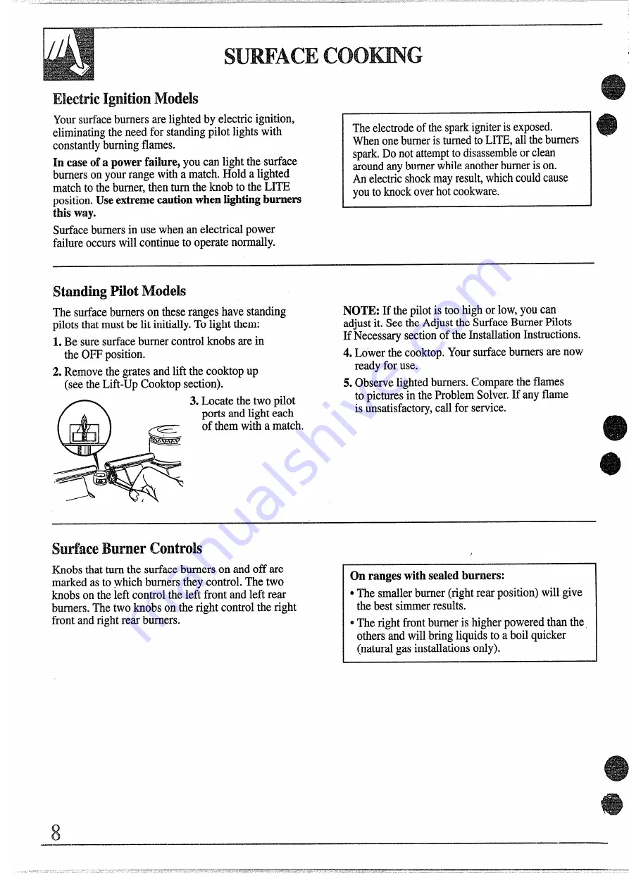 GE XL44 JGBS02EN Use And Care & Installation Manual Download Page 8