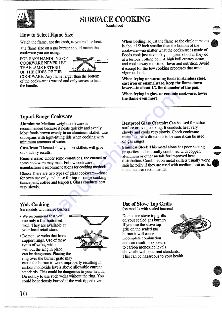 GE XL44 JGBS02EN Use And Care & Installation Manual Download Page 10