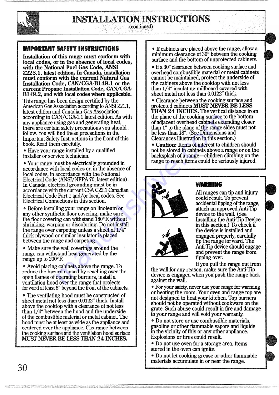 GE XL44 JGBS02EN Use And Care & Installation Manual Download Page 31