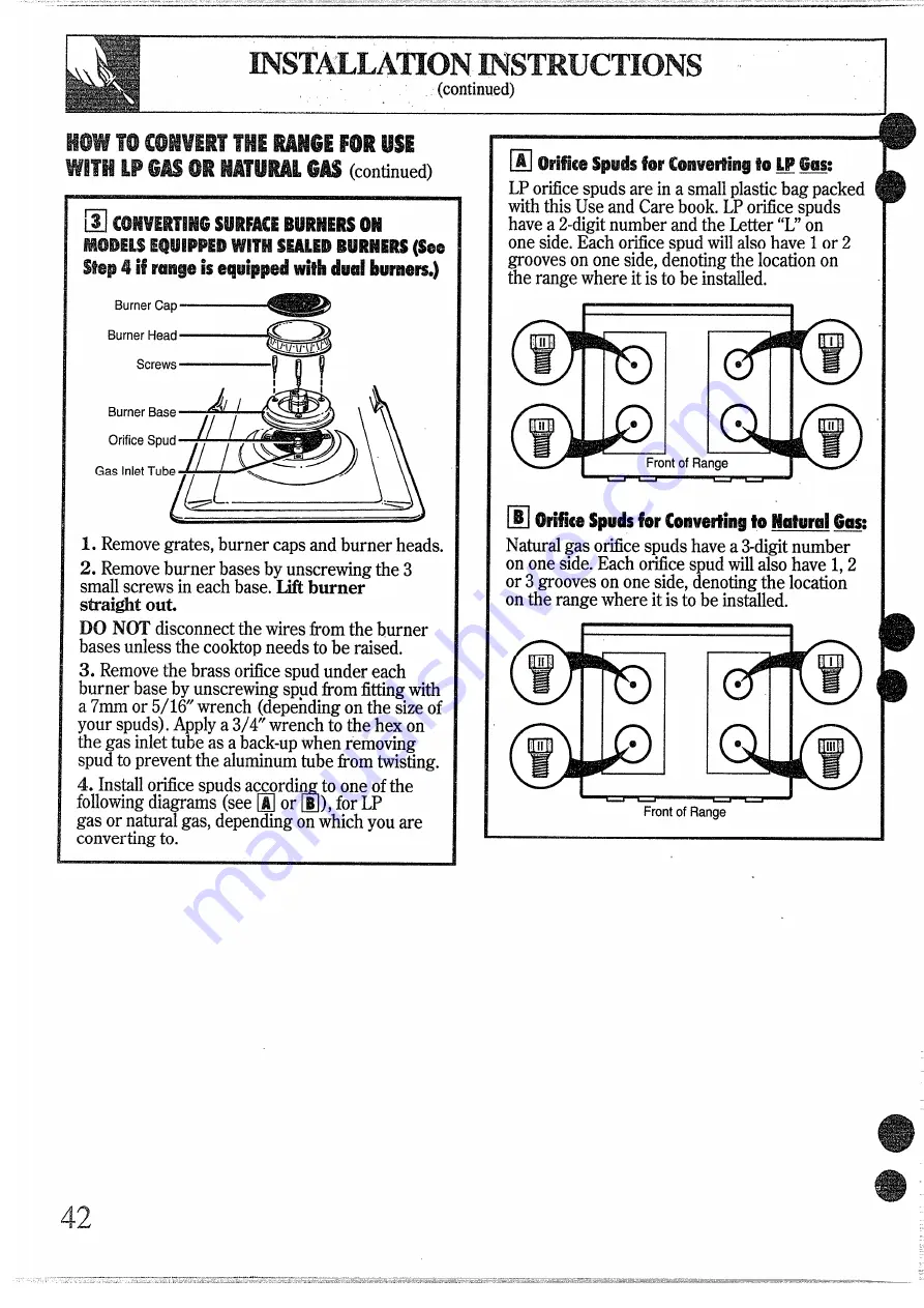 GE XL44 JGBS02EN Use And Care & Installation Manual Download Page 43