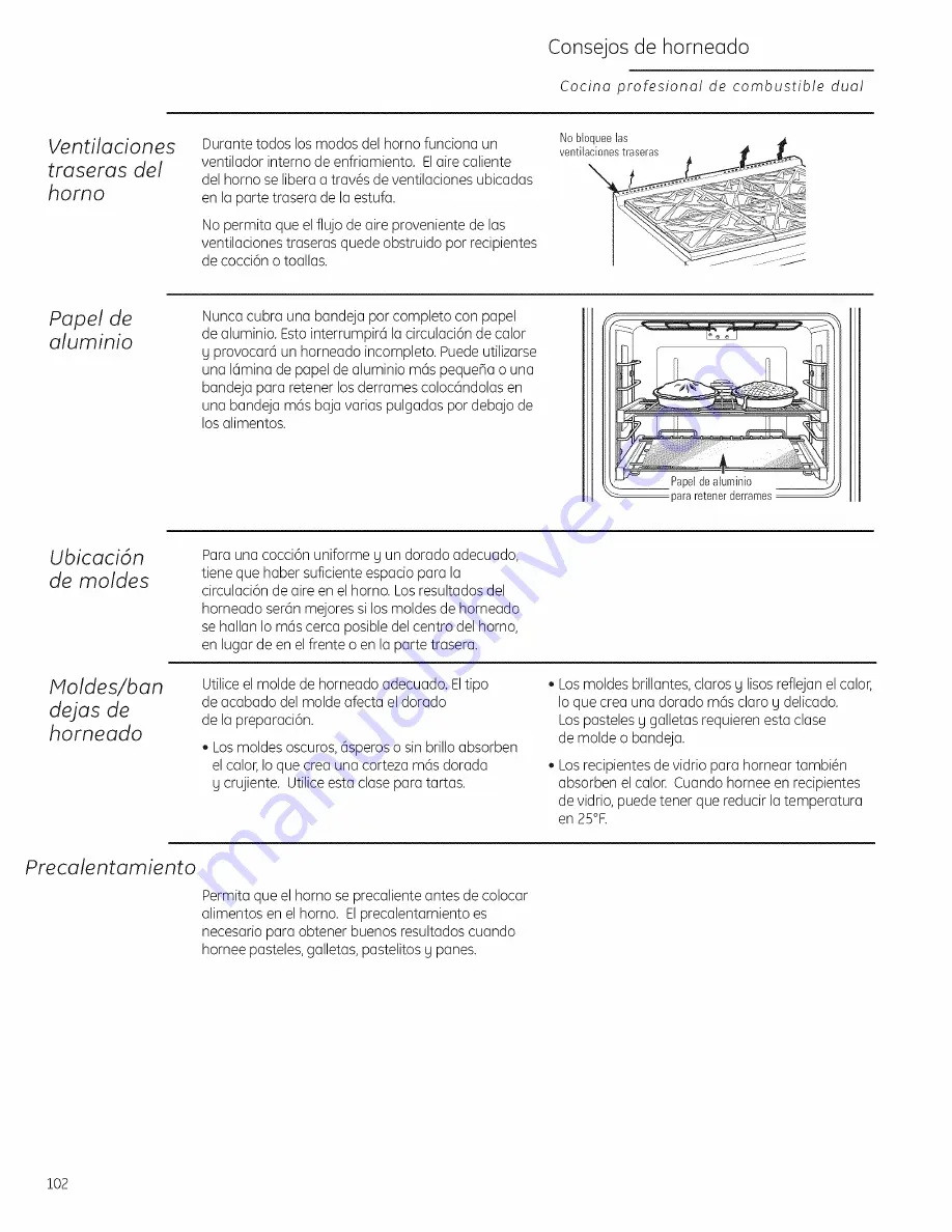 GE ZDP484LGP1SS Owner'S Manual Download Page 102