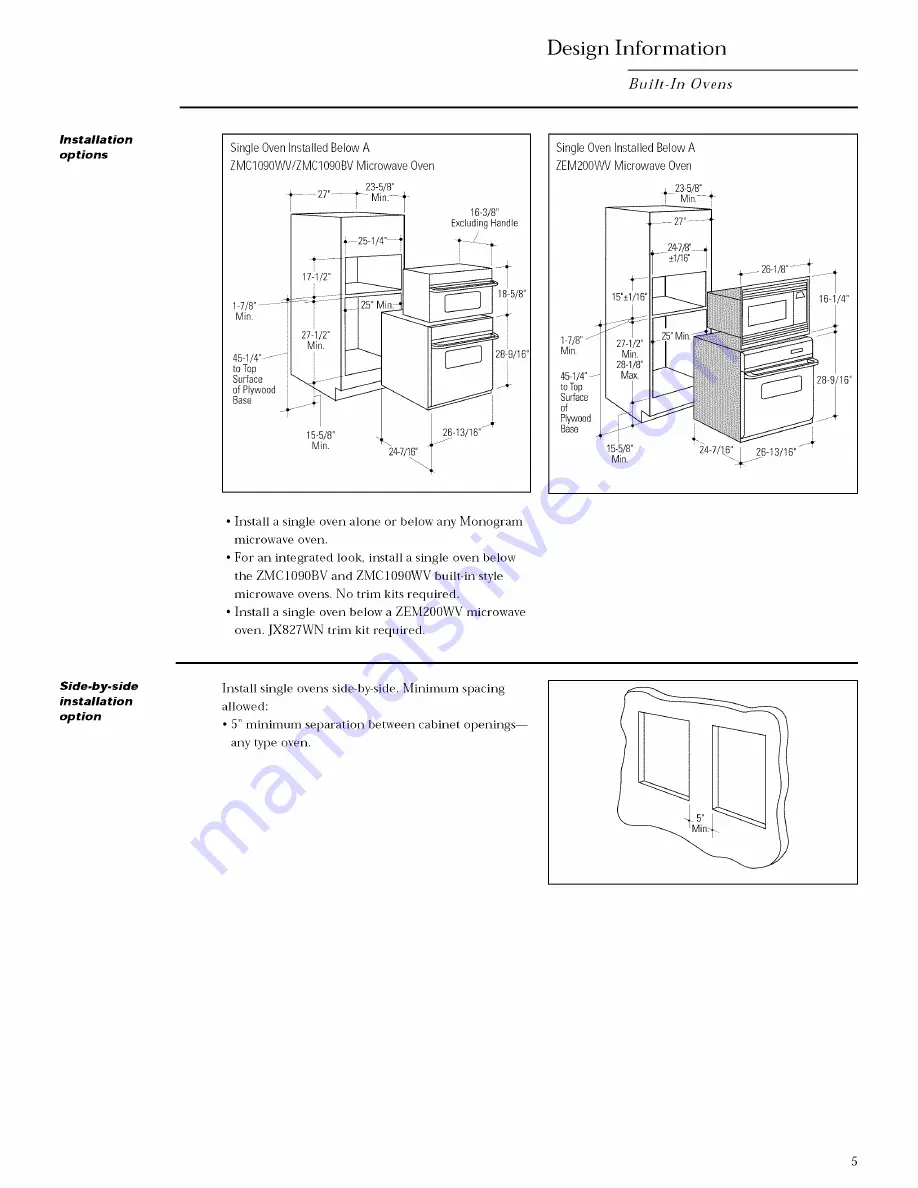 GE ZEK 75 7WW Installation Instructions Manual Download Page 5