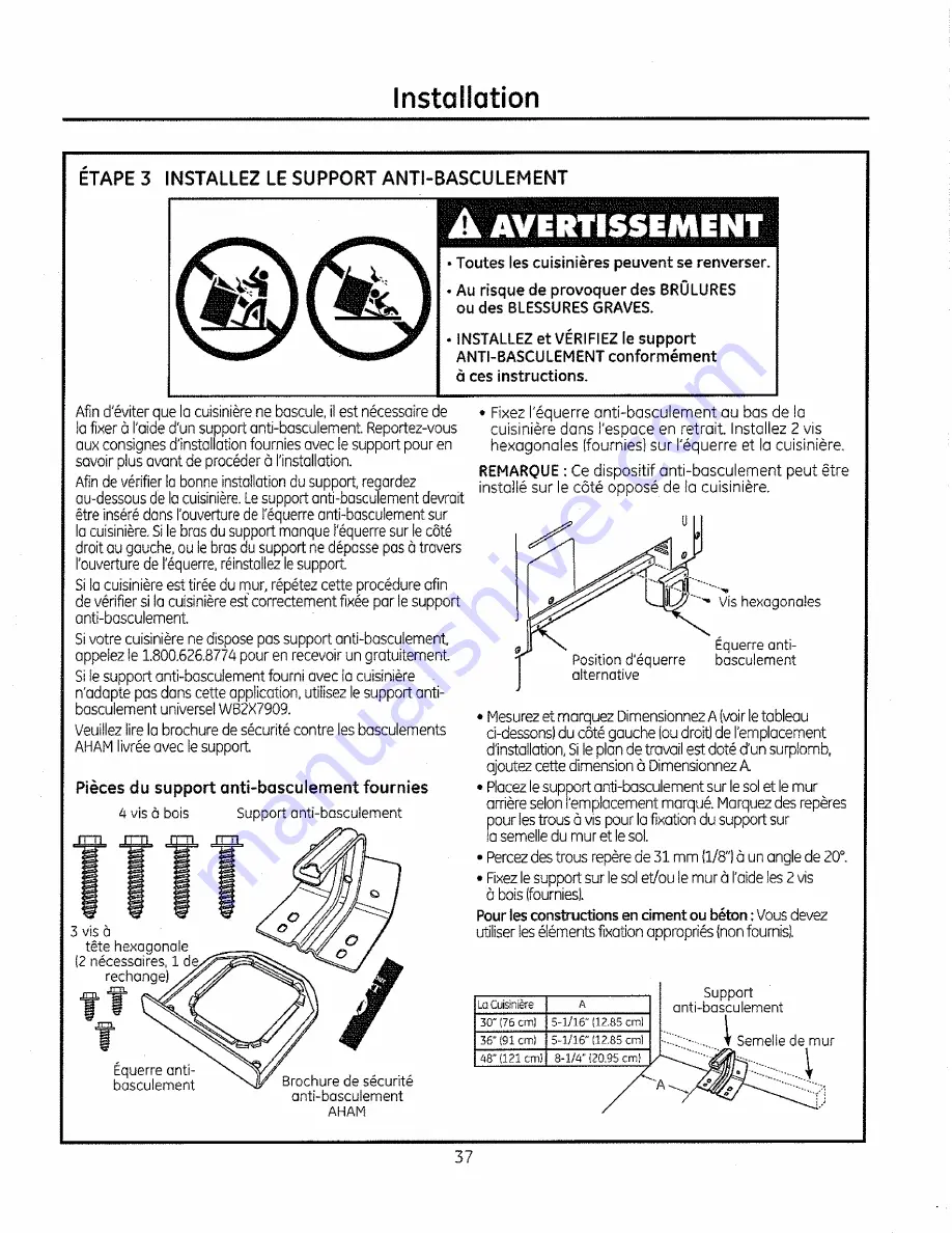 GE ZGP484NG Installation Instructions Manual Download Page 37