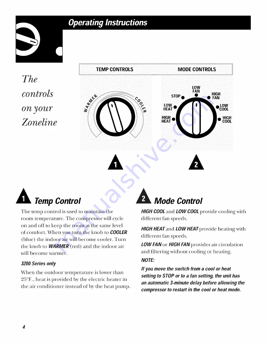 GE Zoneline 3200 Owner'S Manual Download Page 4