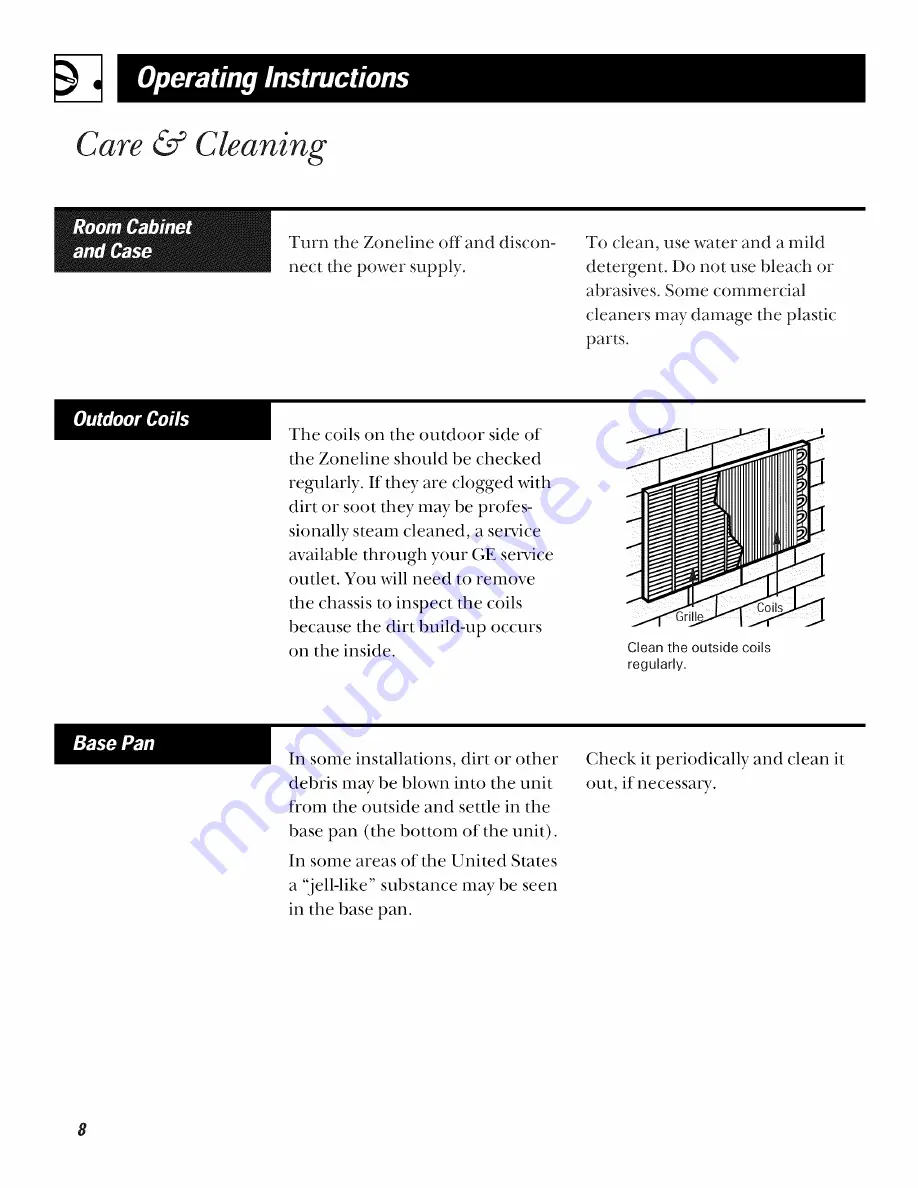 GE Zoneline 3200 Owner'S Manual Download Page 8