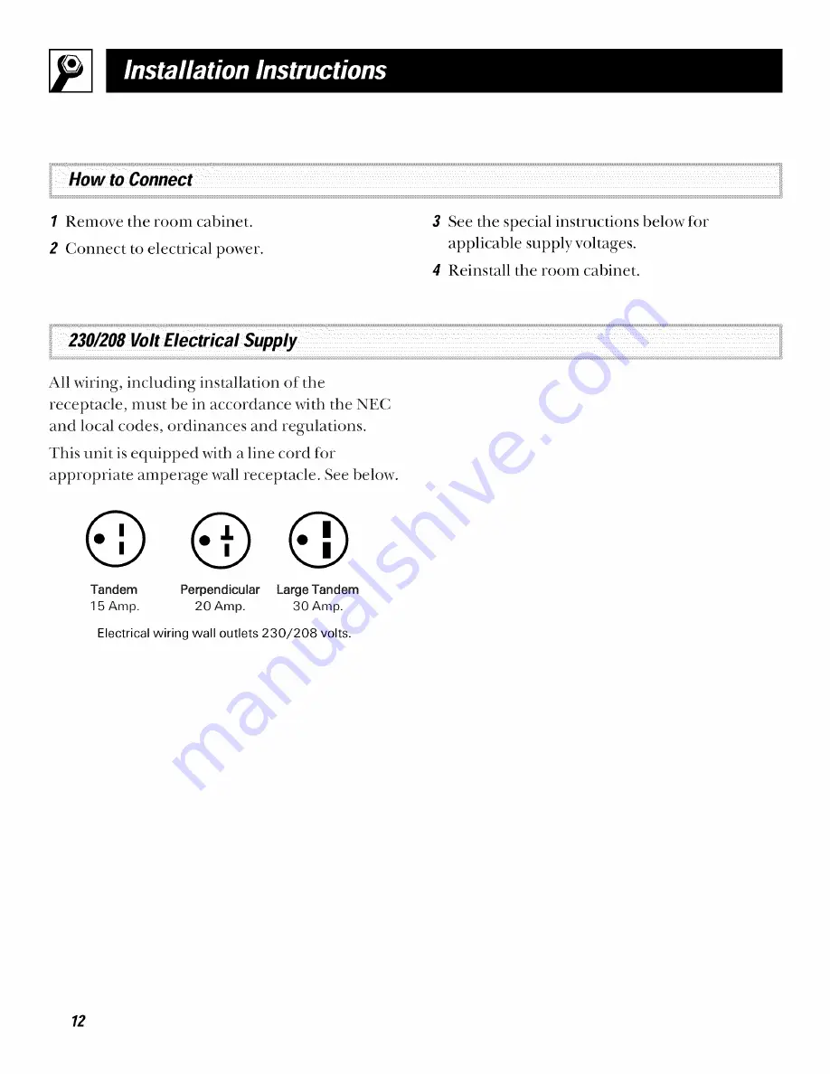 GE Zoneline 3200 Owner'S Manual Download Page 12