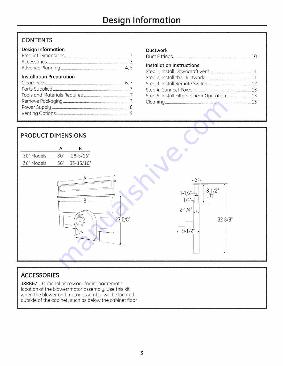 GE ZVB30ST4SS Installation Instructions Manual Download Page 3