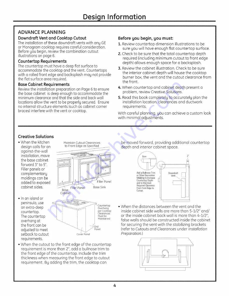 GE ZVB30ST4SS Installation Instructions Manual Download Page 4