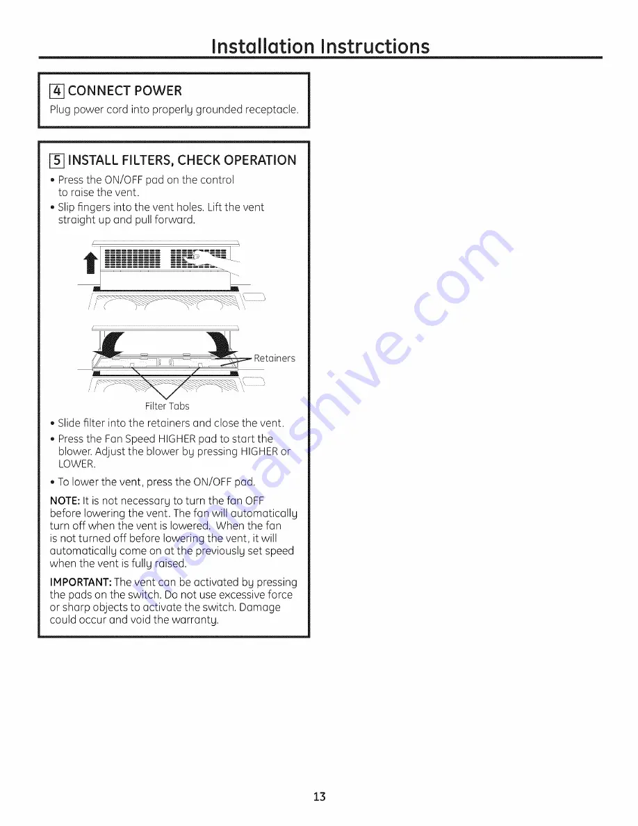 GE ZVB30ST4SS Installation Instructions Manual Download Page 13