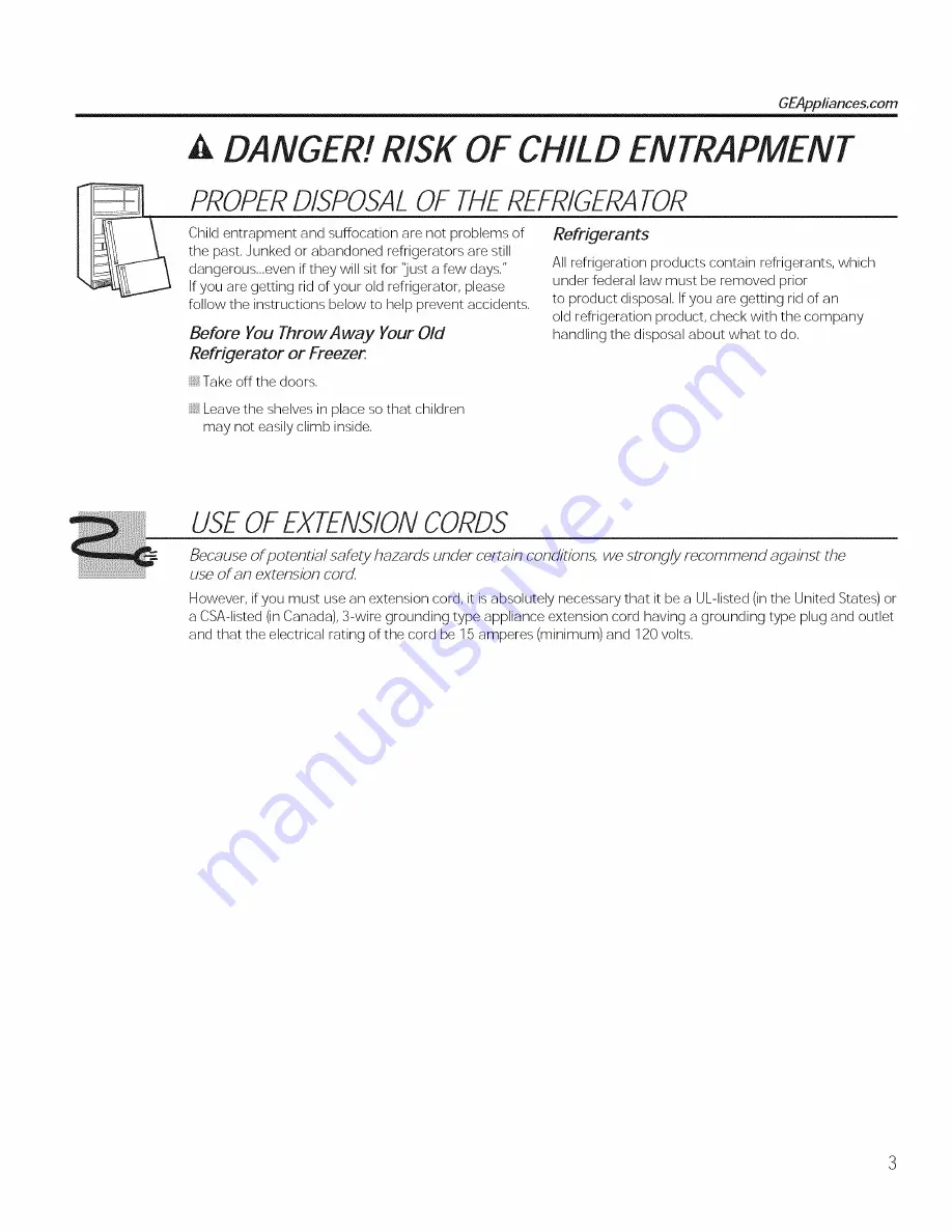 GEAppliances GTL27 Owner'S Manual And Installation Instructions Download Page 3