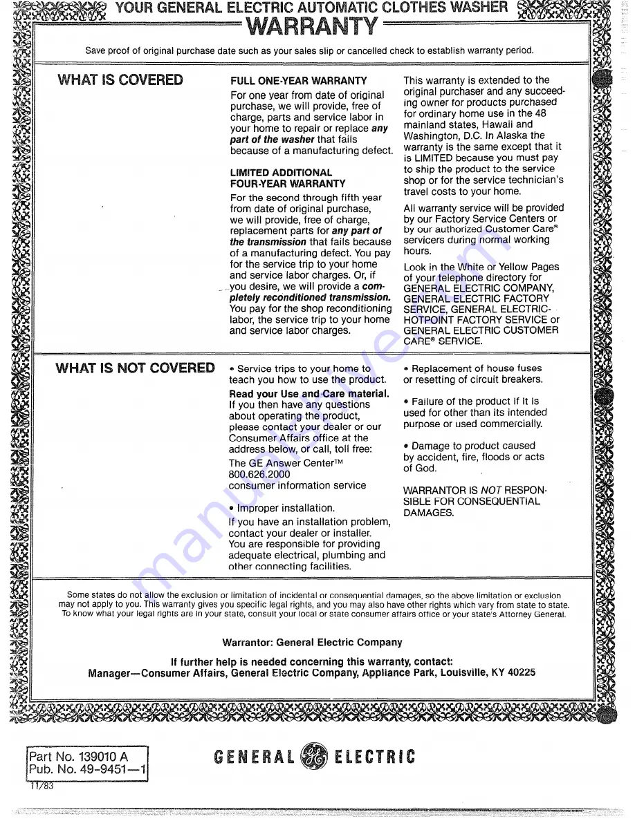 GEAppliances WWP1180C How To Get The Best Download Page 22