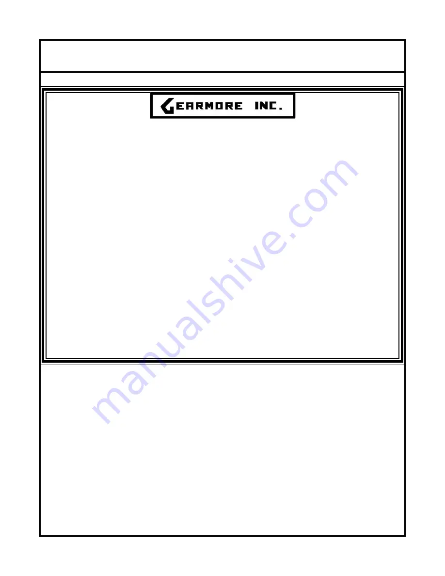 Gearmore 12 UNIV Operation, Service & Parts Manual Download Page 14