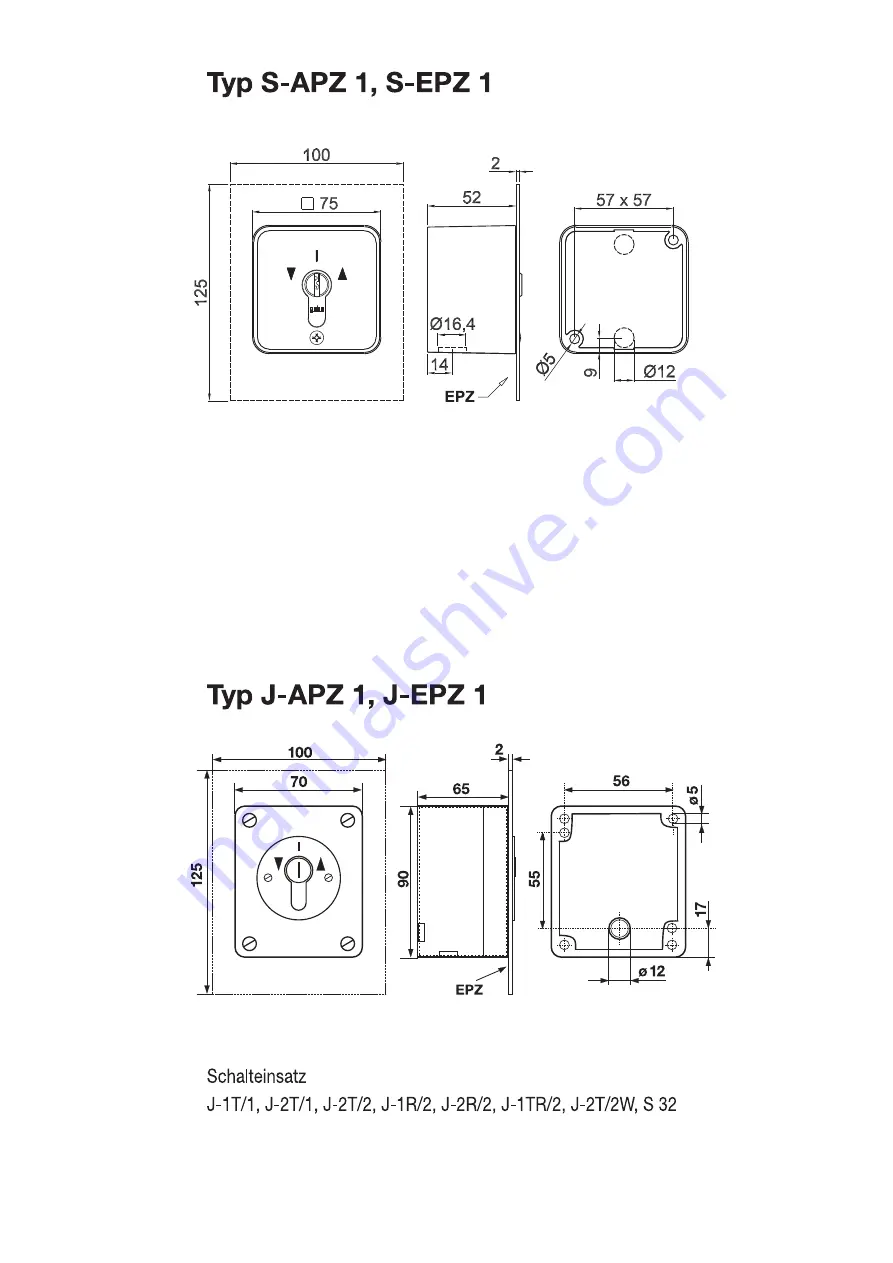 Geba GDT 1 Wiring Diagramm Attachment Point Dimensions Installation Instructions Download Page 2