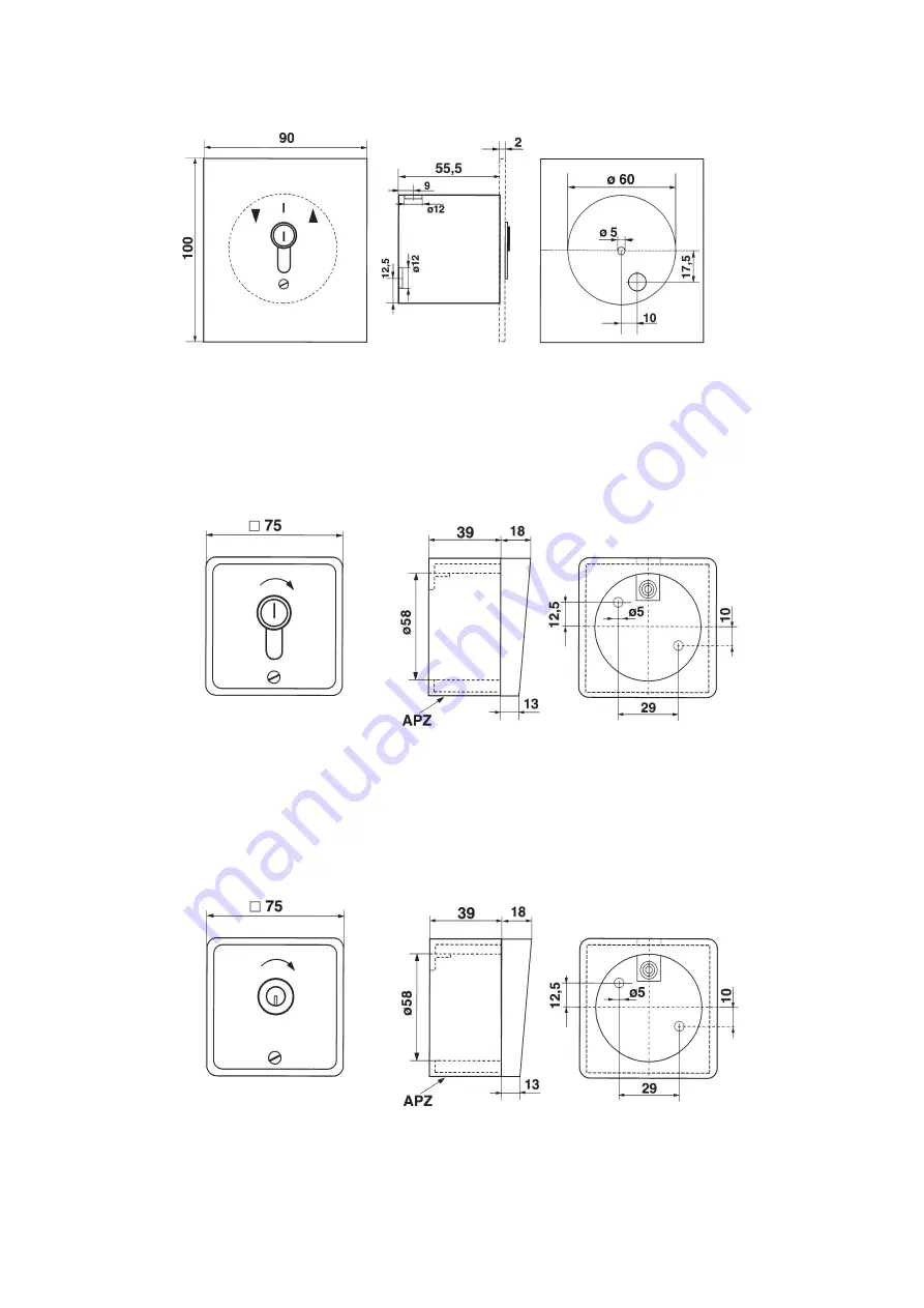 Geba GDT 1 Wiring Diagramm Attachment Point Dimensions Installation Instructions Download Page 4