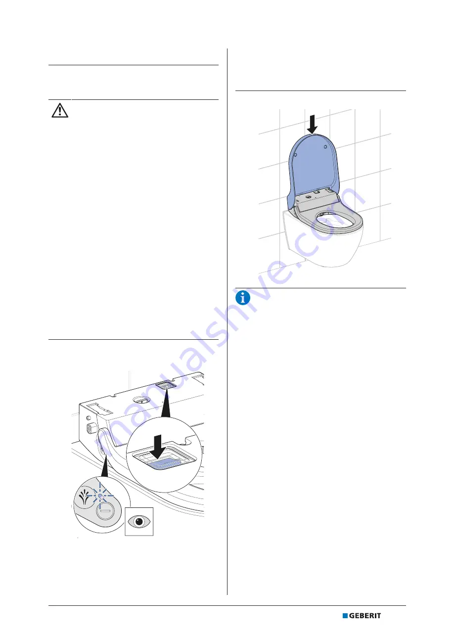 Geberit AQUACLEAN TUMA COMFORT 146270SI1 Installation Manual Download Page 33