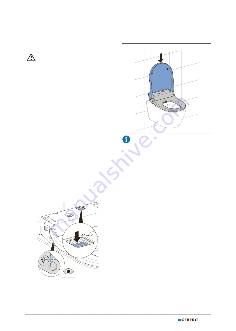 Geberit AQUACLEAN TUMA COMFORT Installation Manual Download Page 21