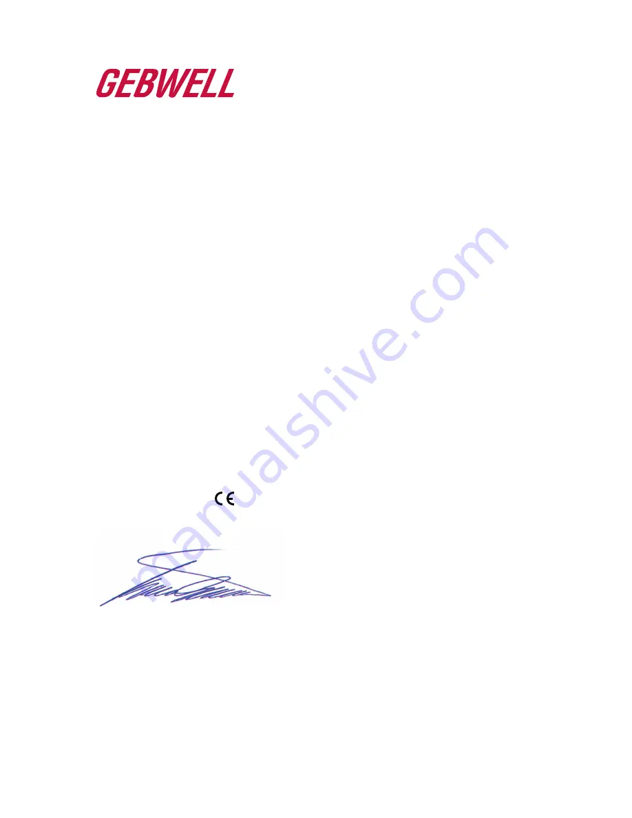 Gebwell GEMINI 40 Installation, Operation And Maintenance Manual Download Page 73