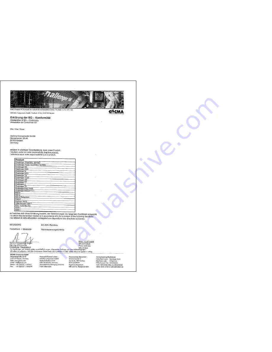 GECMA CHALLENGER 15 Inch Operating And Installation Instructions Download Page 50