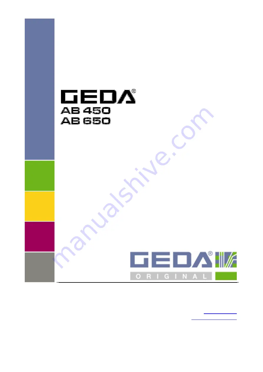 GEDA AB 450 Assembly And Operating Manual Download Page 1