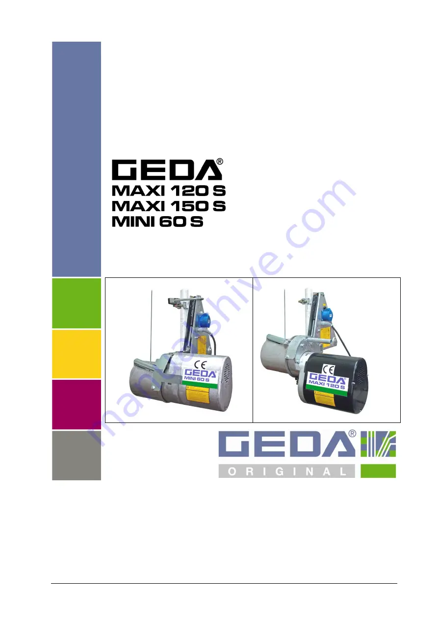 GEDA MAXI 120 S Assembly And Operating Manual Download Page 1