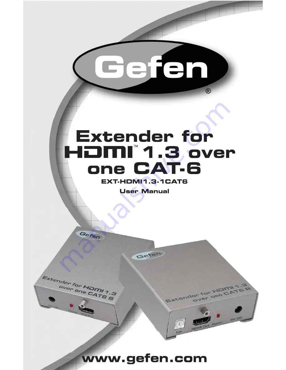 Gefen EXT-HDMI 1.3-1CAT6 User Manual Download Page 1