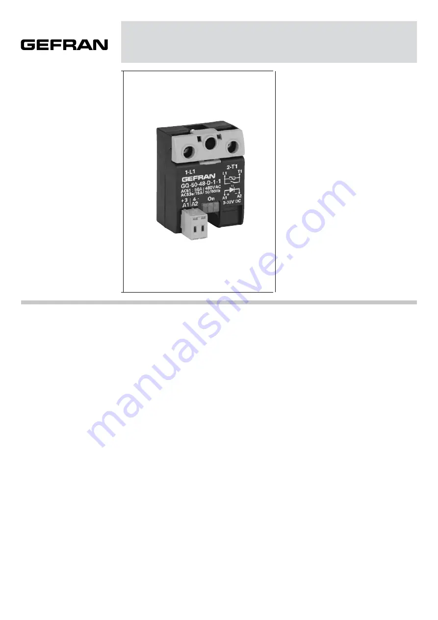 gefran GQ 15 Series Manual Download Page 1