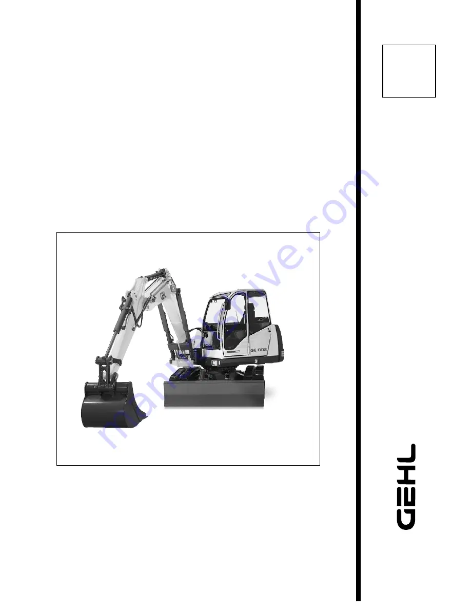 Gehl GE 802 Operator'S Manual Download Page 1