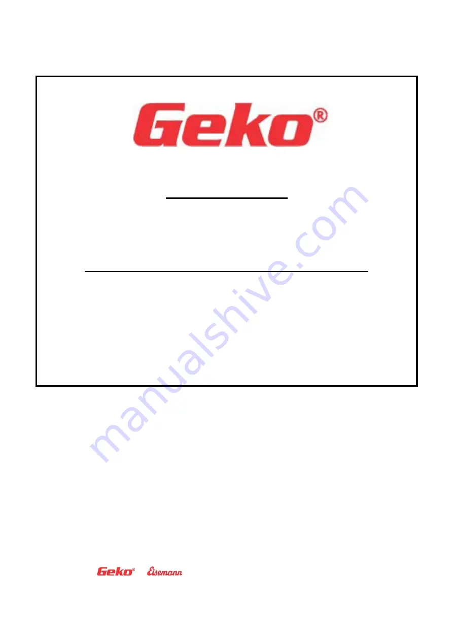 Geko 640000ED-S/MEDA Operating And Maintenance Manual Download Page 1