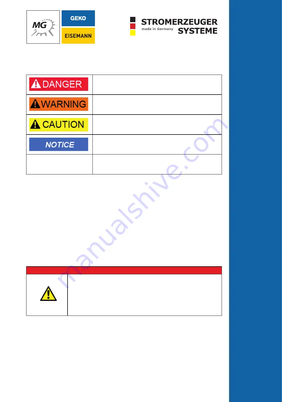 Geko Stromerzeuger 2801 E-A/SHBA Operating Manual Download Page 55